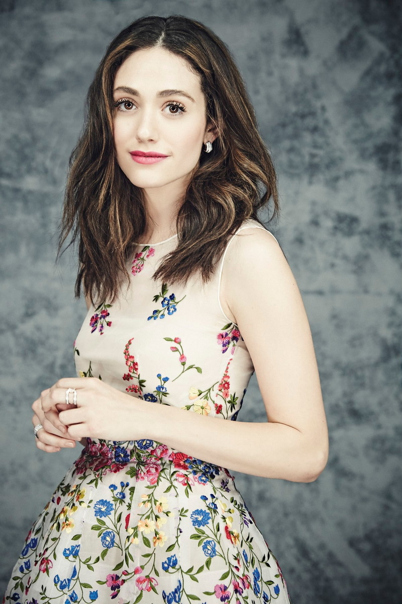 clothing, beautiful people, adult, Emmy Rossum, hair, dress, floral pattern, human face, fashion, looking at camera, body part, young women, women, beauty