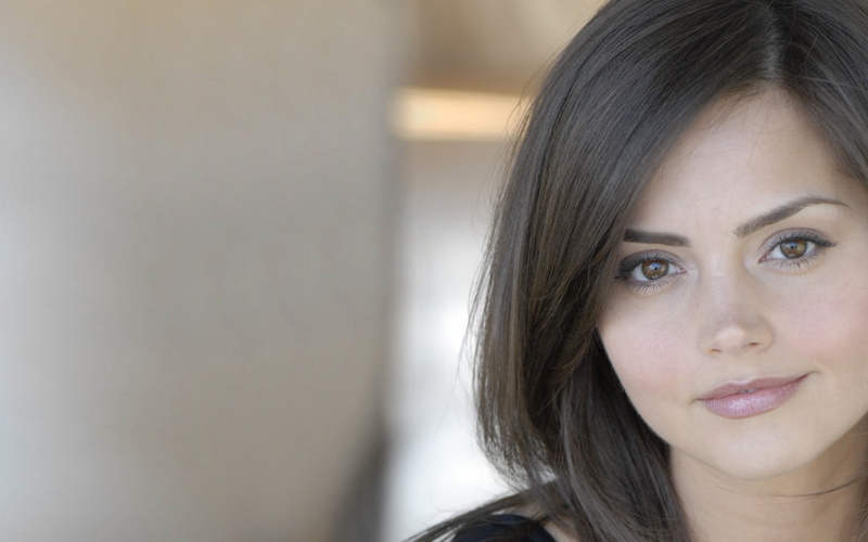portrait, brown eyes, human face, front view, long hair, 720P, actress, woman, Doctor Who, face, dark hair, contemplation, beauty, human body part, Jenna Louise Coleman