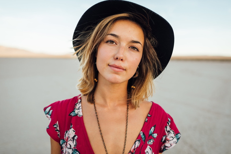 medium-length hair, portrait, day, 1080P, lifestyles, clothing, standing, beauty, hair, young adult, one person, focus on foreground, beautiful woman