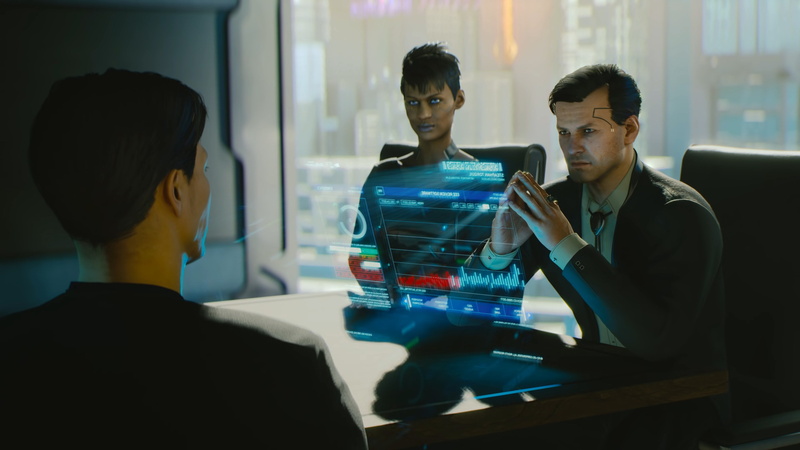 lifestyles, leisure activity, group of people, Video Game Art, rear view, HUD, togetherness, adult, indoors, people, wireless technology, women, men, CD Projekt RED