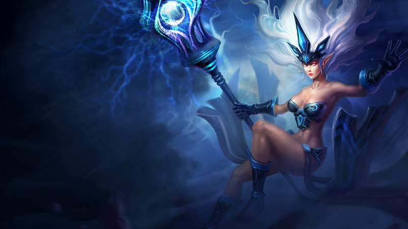 studio shot, animal wildlife, Janna (League Of Legends), sea, silver colored, people, dark, Video Game, water, nature, fashion, beautiful people, blue