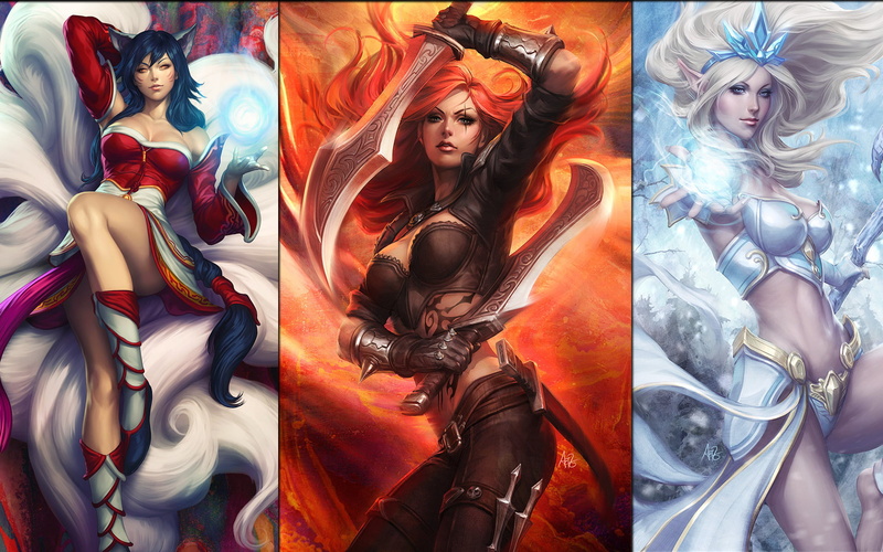 Janna (League Of Legends), indoors, collage, front view, beauty, League Of Legends, looking at camera, representation, female, Video Game, real people