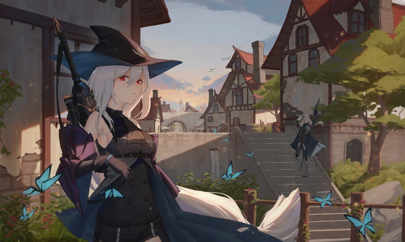 4K, anime, Arknights, AreaAaron, Skadi(Arknights), anime girls