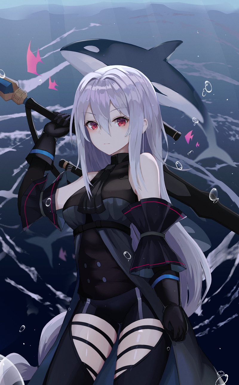 anime, Skadi(Arknights), Tio, 4K, orca, anime girls, vertical, Arknights