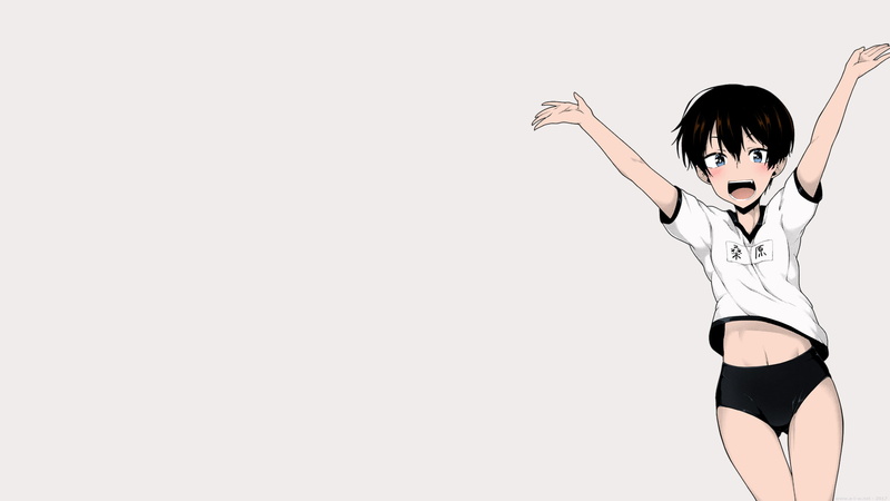 short hair, short pants, sportswear, Spiritus Tarou, blue eyes, anime, smiling, tomboys, anime girls, 1080P, manga
