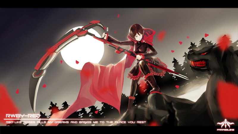 indoors, concert, arts culture and entertainment, RWBY, Ruby Rose (character), nightlife, enjoyment, red, adult, group of people, illuminated, night, motion
