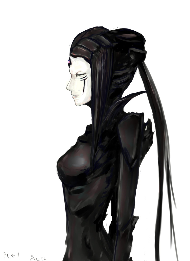 Pcell, art and craft, side view, human representation, studio shot, 720P, cut out, sculpture, female likeness, manga, white background, statue, representation