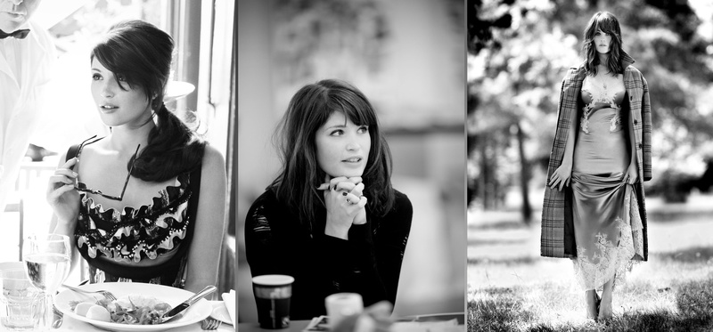 beauty, people, front view, collage, teenager, long hair, actress, 2K, women, casual clothing, portrait, table, young adult, adult, sitting, Gemma Arterton
