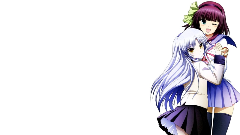 anime girls, beautiful woman, front view, young adult, Angel Beats!, one person, Tachibana Kanade, hairstyle, three quarter length, purple, real people