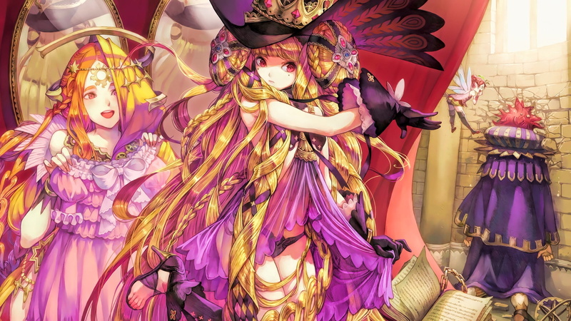 Anime Girls, 2K, Blue Hair, Chain Chronicle, Blonde, warrior