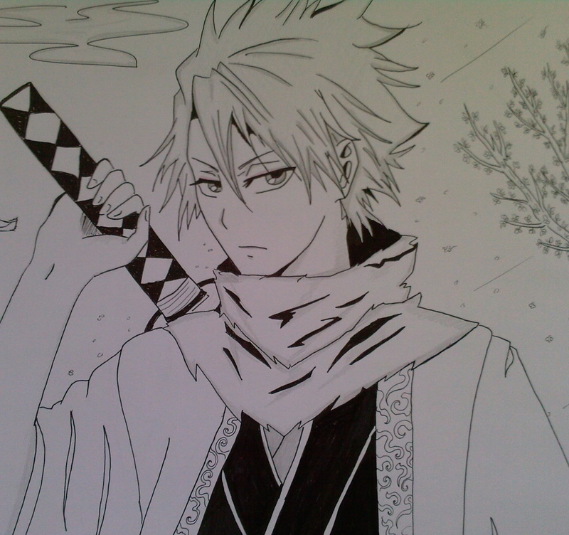 Hitsugaya Toshiro, drawing, Bleach, shinigami, anime, 720P
