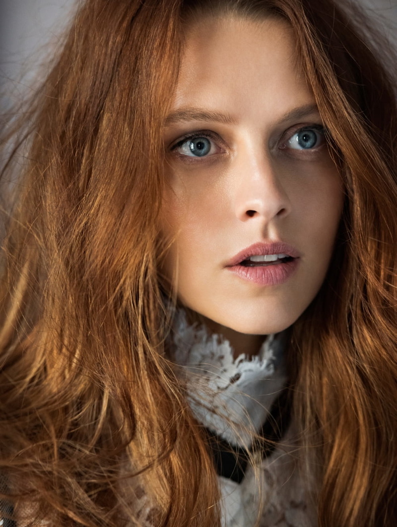 actress, women, 720P, redhead, Teresa Palmer, looking away, blue eyes, portrait, pink lipstick