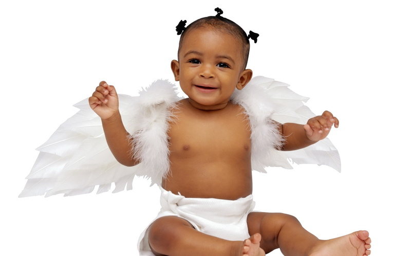 smiling, costume wing, black, innocence, beautiful, indoors, african Descent, front view, joy, portrait, small, happiness, backgrounds, white color, s