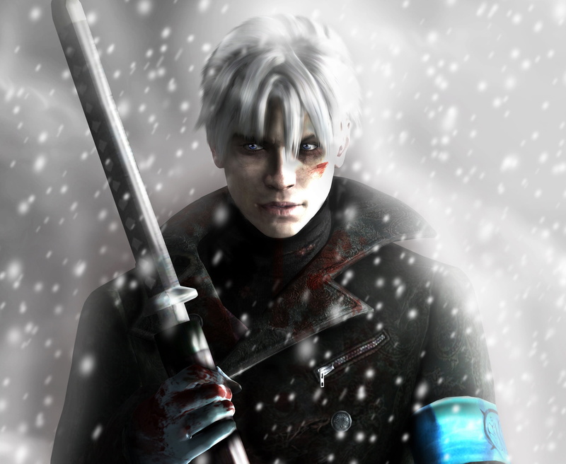 emotion, looking, people, weapon, warrior - person, character, beauty, 2K, sport, beautiful, ninja theory, snow, vergil, hair, women, outdoors