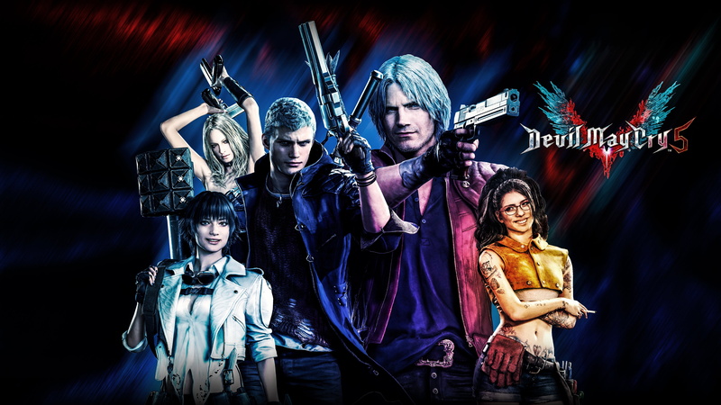 Devil May Cry 5, Devil May Cry, 4K, Trish (Devil May Cry), Nero (Devil May Cry), Lady (Devil May Cry), Nico (Devil May Cry), Dante (Devil May Cry)