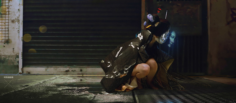 street, 1080P, Asian, Futuristic, fantasy Art, Maciej Kuciara, digital art, Fantasy girl, women