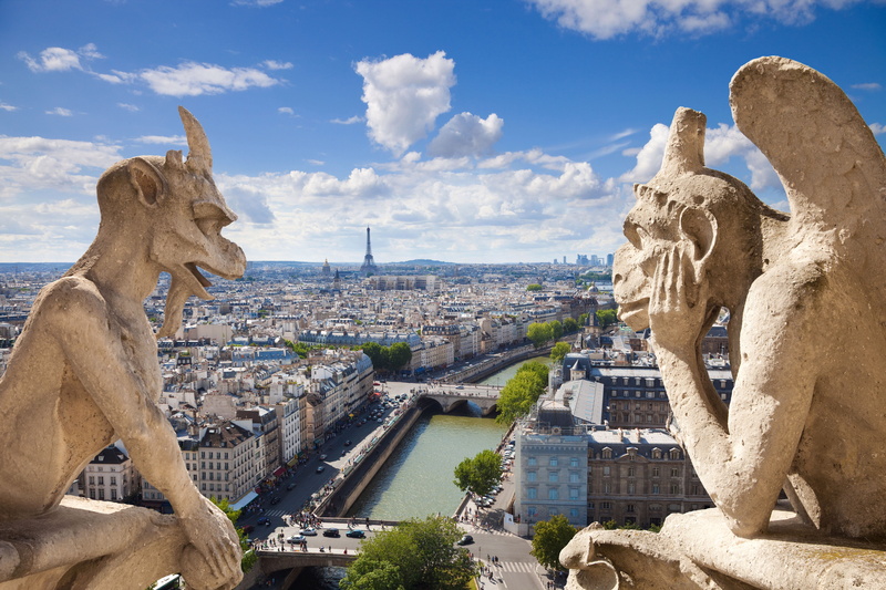 travel, outdoors, travel Destinations, old, cultures, Notre Dame de Paris, gargoyles, city, concrete, representation, no people, built Structure, tourism