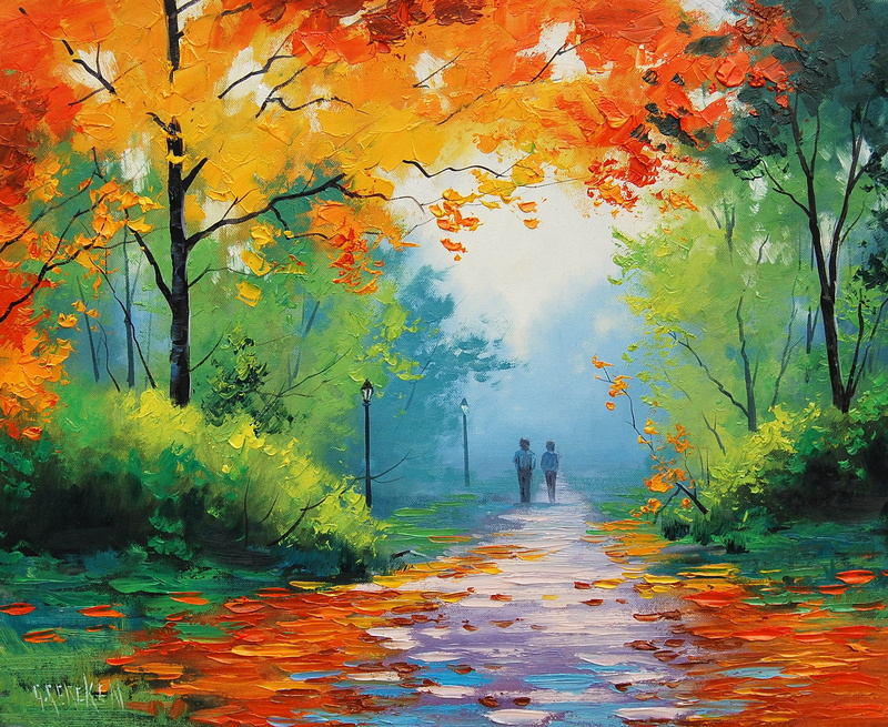 colors, tranquility, vibrant Color, day, persons, creativity, illustration, leisure activity, october, ART, autumn, orange Color, beauty In Nature, two people