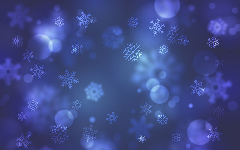 2K, snowflakes, blue, background