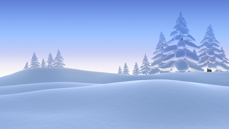 illustration, 5K, hills, winter, snow, winter landscape