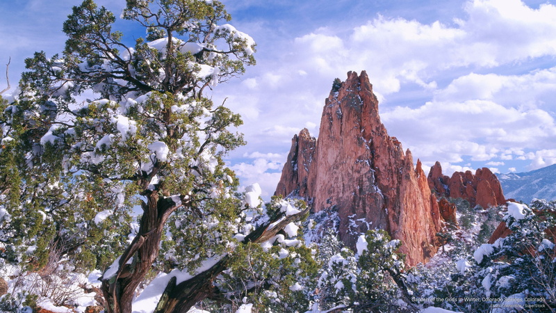 Winter, 2K, springs, colorado, garden, gods