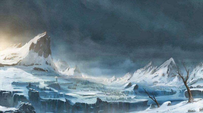 painting, fantasy art, snow, frozen, water, sea, cloud - sky, 1080P, no people, iceberg, mountains, waves, mountain, scenics - nature, environment, white
