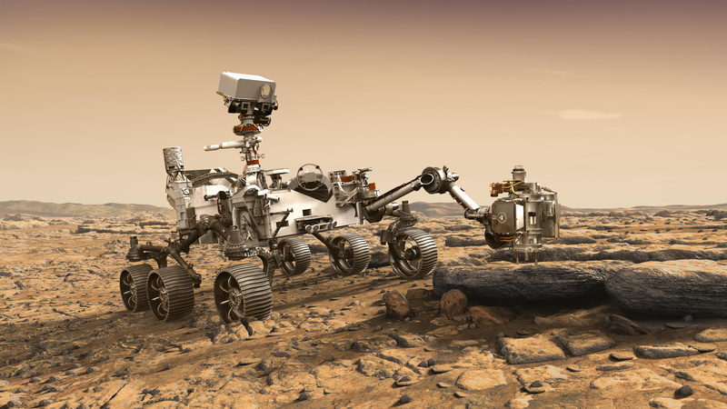 technology, machinery, nature, day, mars, land, transportation, artificial intelligence, high angle view, solid, rock, robot, futuristic, 4K, science