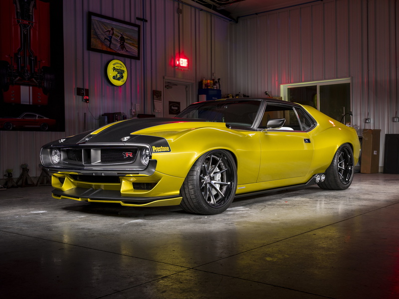 Drives, Sports car, Classic car, The hood, By RingBrothers, 4K, Wheel, AMX Defiant by Ringbrothers (2017), Lights, 1972, Garage, Muscle car, HRE Wheels