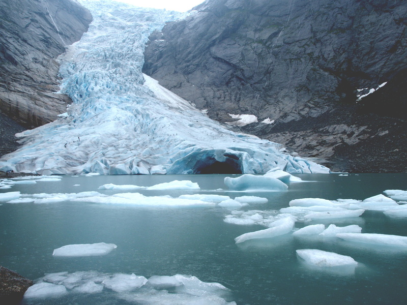 frozen, glacier, 2K, briksdal, mountain, cold, nature, no people, floating on water, landscape, brown, scenics - nature, snow, winter, tranquil scene