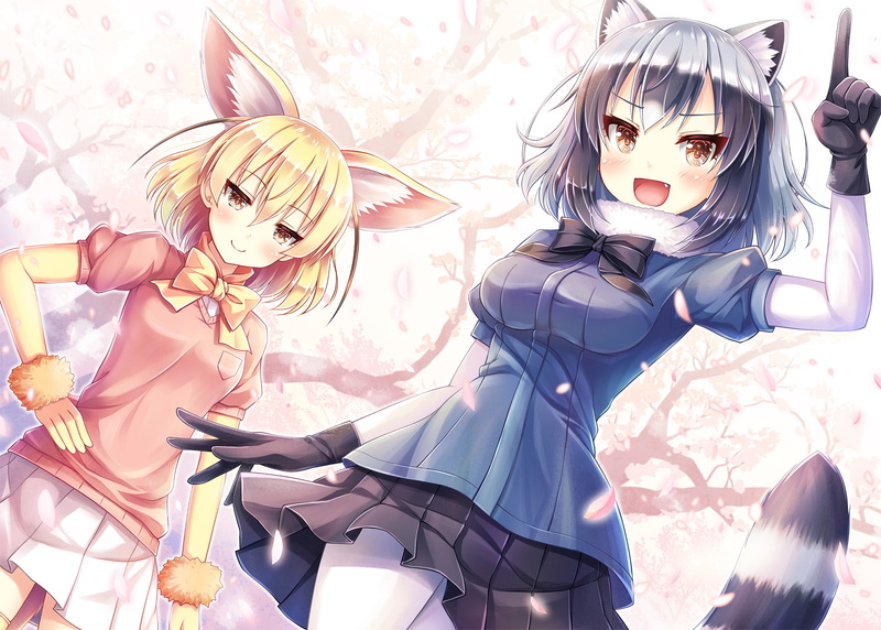 1080P, Anime, Raccoon (Kemono Friends), Kemono Friends, Fennec (Kemono Friends)