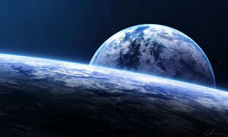 Earth, planet, Horizon, HD, Planets, 2K
