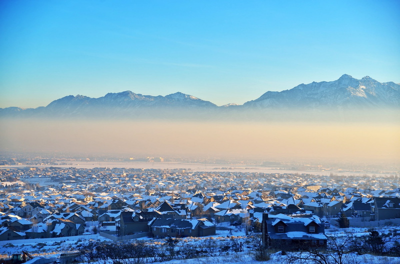 winter, Mountain, USA, houses, Buildings, United States of America, valley, Lake, Salt Lake Valley, 1080P, salt, city, Utah, Nature
