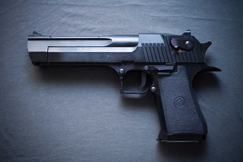 1080P, eagle, gun, weapon, desert, pistol