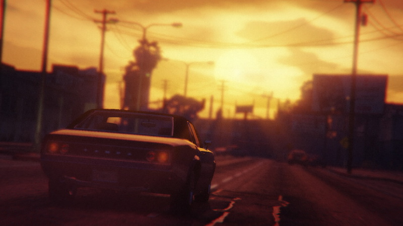1080P, Rockstar Games, gray, land vehicle, city street, sunset, taxi, city, transportation, motor vehicle, built structure, city life, car, architecture