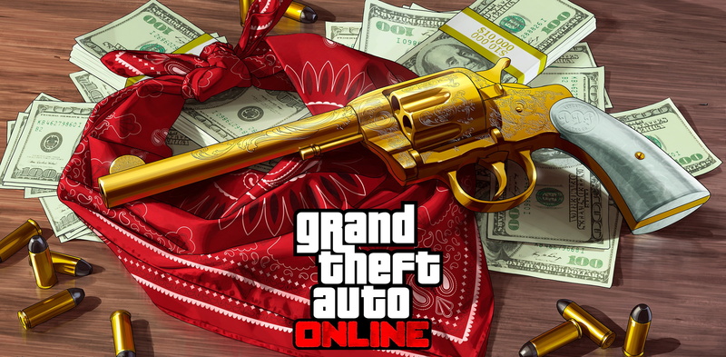 bandana, money, revolver, 2K, gta online, gold