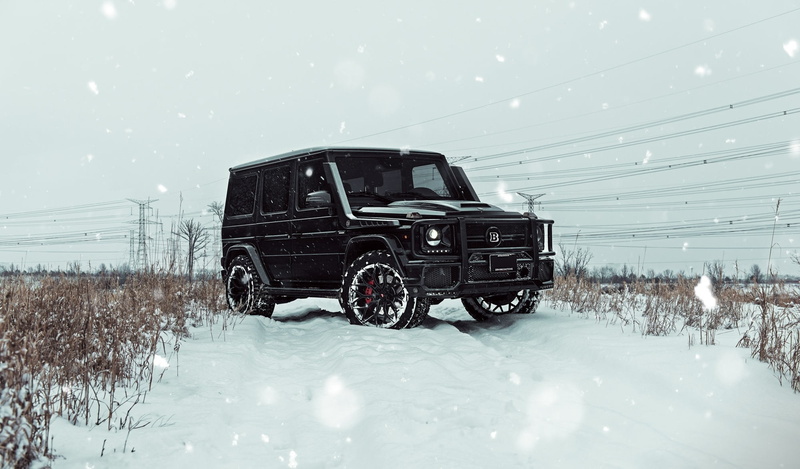 Winter, Mercedes, Snow, G63, Black, 1080P, AMG