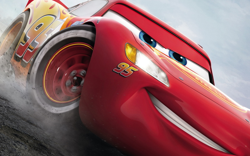 luxury, cars 3, close-up, road, 4K, day, white color, Movies, no people, sport, transportation, red, tire, land vehicle, metal, outdoors, smirk, stationary