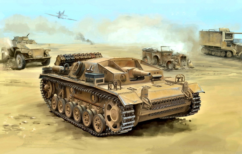 1080P, North Africa, WWII, car, StuG III, German Africa Corps, armored car