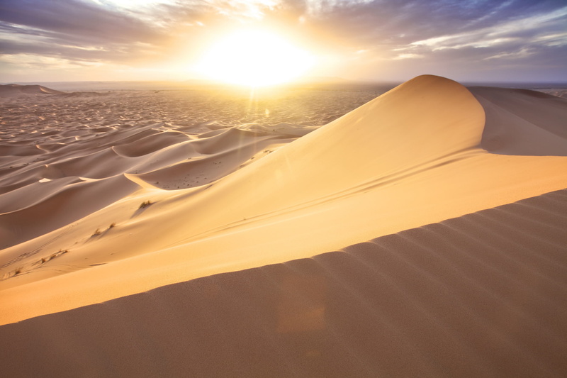 climate, sunlight, lens flare, 1080P, tranquil scene, sand, sky, outdoors, the sun, no people, environment, nature, Sands, tranquility, sunset, Er Rachidia