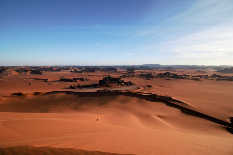 desert, travel destinations, tranquility, nature, landscape, tassili najjer, environment, sky, cloud - sky, 5K, tin-merzouga, arid climate, remote, travel
