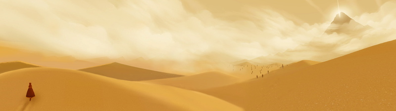 Dual Monitors, Dune, sand, Journey (game), 4K, yellow, Multiple Display