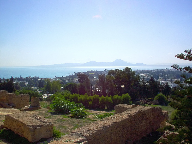 sky, nature, sunny, view, landscape, travel destinations, tree, scenics - nature, carthage, outdoors, ruins, 2K, land, beauty in nature, water, tranquility