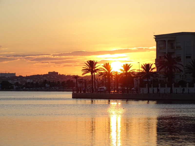 beauty in nature, 2K, Lake, sun, building exterior, Lake Of Tunis, tranquility, architecture, palm, outdoors, no people, Tunisia, Tunis, romantic sky