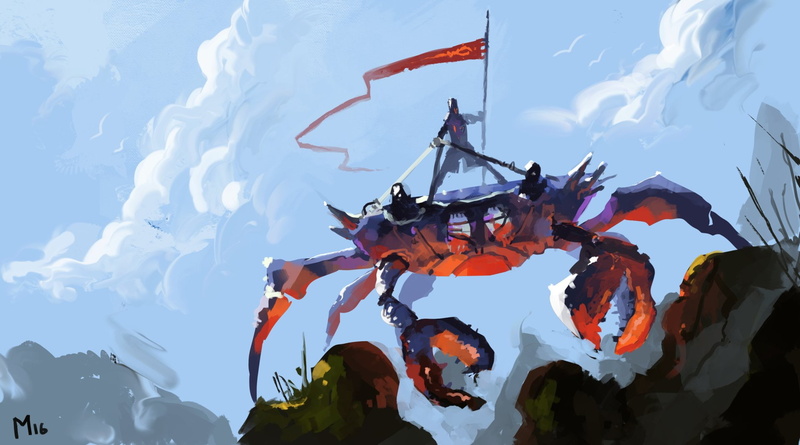 sport, animals in the wild, Creature, flying, nature, group of people, crowd, Fantasy, day, Crab, outdoors, Warrior, Banner, water, group, 1080P, sky