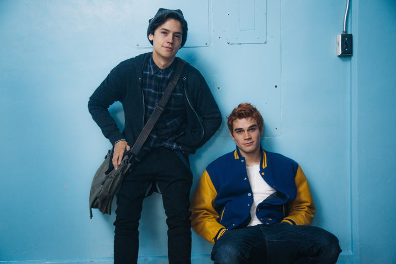 indoors, riverdale, people, front view, looking at camera, architecture, mid adult men, blue, 4k, three quarter length, young men, portrait, tv shows, hd