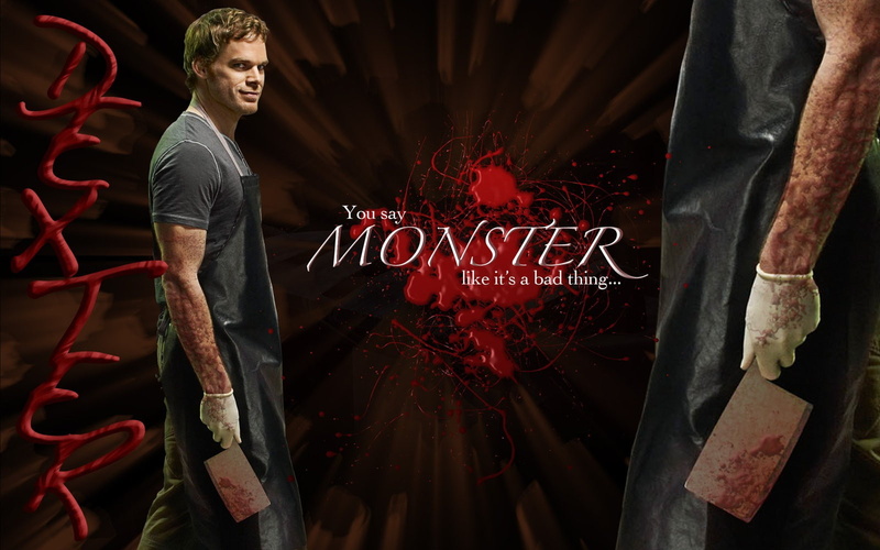 western script, illuminated, lifestyles, 720P, Dexter Morgan, young adult, red, TV, fashion, one person, looking, night, casual clothing, communication