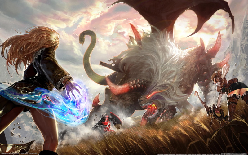 games, creature, animation, warrior, 2K, game, monster, wolf, wing, epic, dog, raiderz, dark