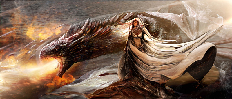 brown, sea, feather, beauty, hd, digital art, environment, artist, gold colored, dragon, daenerys targaryen, tv shows, 8K, solid, 8k, nature, deviantart