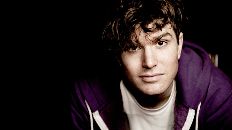 shirt, Best TV Series, Skins, 4K, purple, man, hoodie, Joel Dommett, zip, white, comedian, wearing, crew, neck