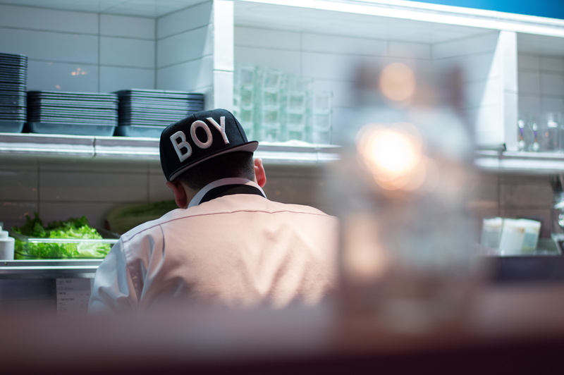 preparation, white, adult, hat, shirt, day, lifestyles, indoors, sunlight, working, over the shoulder view, selective focus, button, man, wearing, 5K
